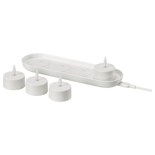 SKATGÅS, К-т LED чаени свещи, с поставка за зареждане, 006.115.95