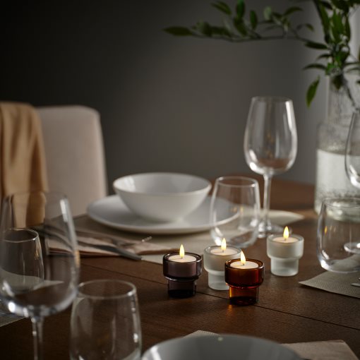 SKATGÅS, К-т LED чаени свещи, с поставка за зареждане, 006.115.95