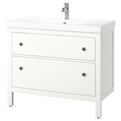 HEMNES/ORRSJON, Шкаф за мивка+чекм./мивка/смесител, 095.468.07