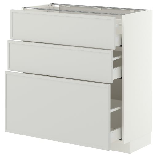METOD/MAXIMERA, долен шкаф с 3 чекмеджета, 80x37 см, 096.062.69