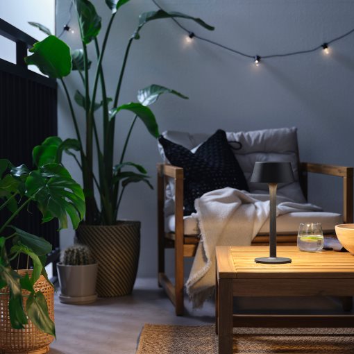 AVHÅLL, Преносима LED лампа, на батерии, регул. на светлината, 29 см, 105.400.22