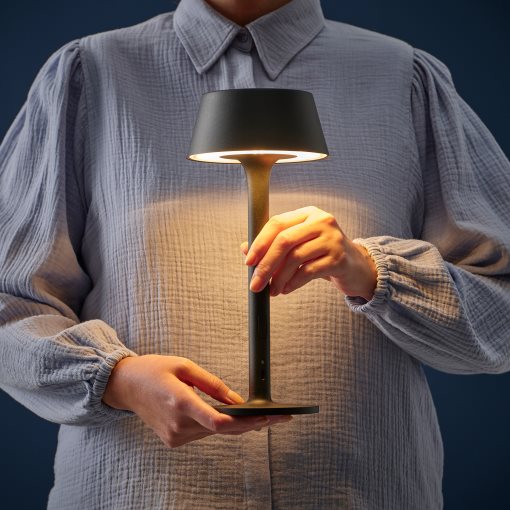 AVHÅLL, Преносима LED лампа, на батерии, регул. на светлината, 29 см, 105.400.22