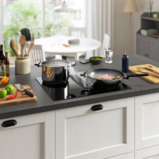 TÄCKNAN, индукц. котлон/вграден аспиратор, 60 см, IKEA 300, 105.986.35