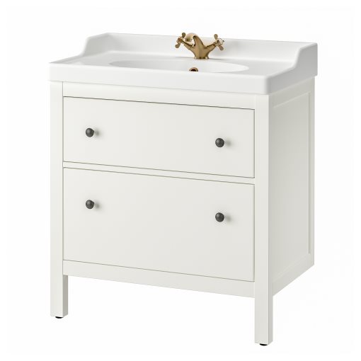 HEMNES/RUTSJON, шкаф за мивка + чекмеджета/мивка/смесител, 195.468.40