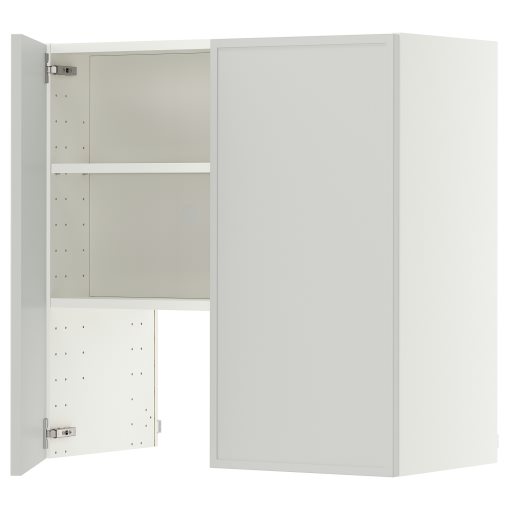 METOD, стенен шкаф за вгр. аспиратор с рафт/вр., 80x80 см, 196.048.73