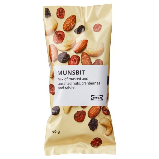 MUNSBIT, Смес от печени ядки, стафиди и червени боровинки, 205.002.52