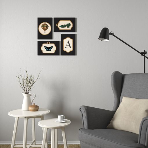 GRÖNBY, картини, 4 бр., Винтидж ефимера, 205.788.73