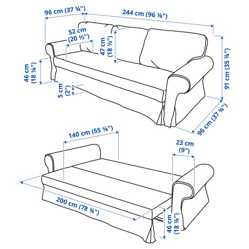 VRETSTORP, 3-местен разтегателен диван, 294.912.48