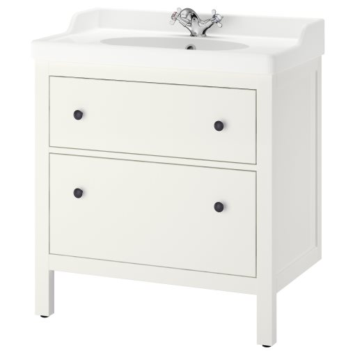 HEMNES/RUTSJON, шкаф за мивка + чекмеджета/мивка/смесител, 295.376.42