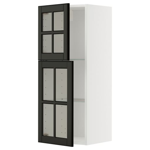 METOD, стенен шкаф с рафтове/2 стъкл. врати, 295.786.37