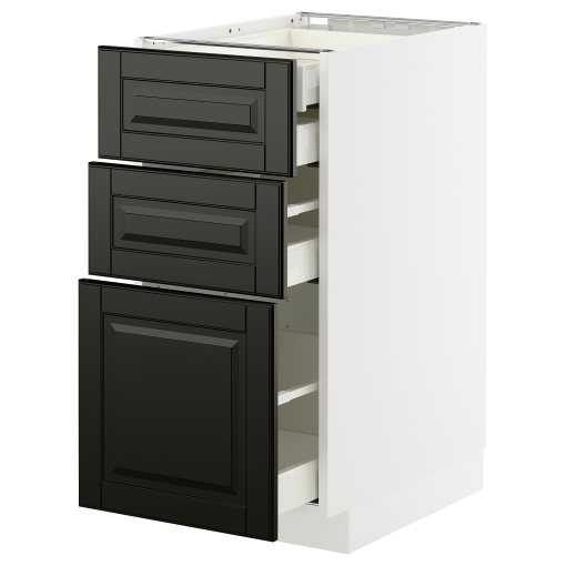METOD/MAXIMERA, долен шкаф с 3 чела/2 ниски + 1 средно + 1 високо чекм., 295.791.18