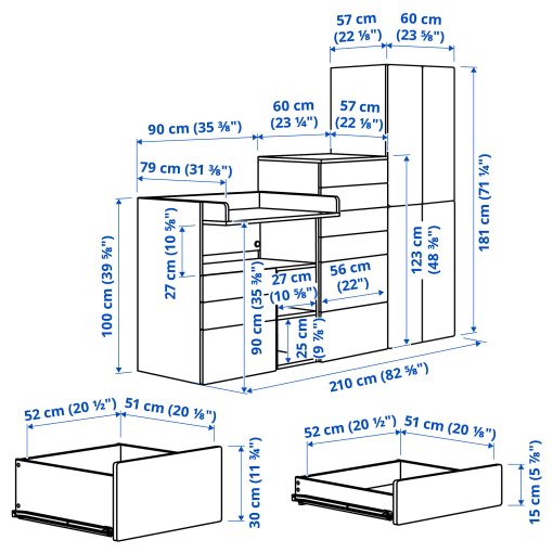 SMASTAD/PLATSA, комбинирани артикули за съхранение, 295.837.14