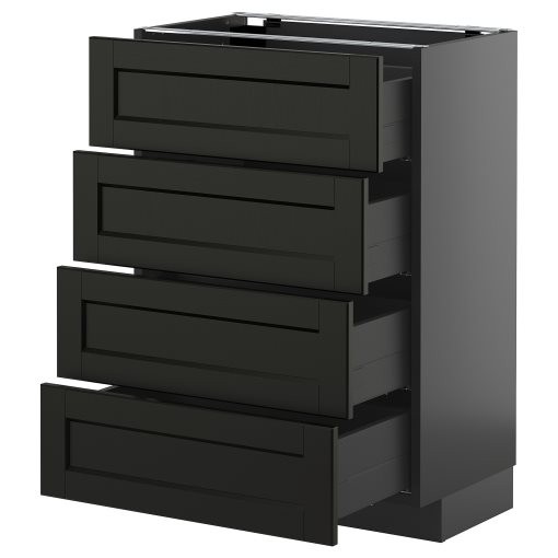 METOD/KNIVSHULT, долен шкаф с 4 чела/4 чекмеджета, 295.874.39