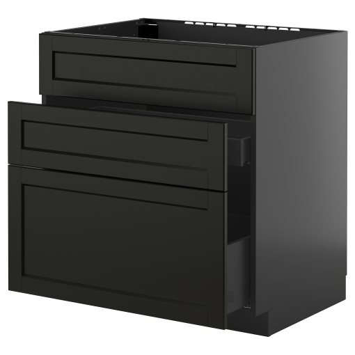 METOD/KNIVSHULT, долен шкаф за мивка + 3 чела/2 чекмеджета, 295.875.09