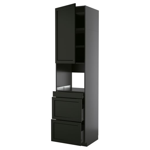 METOD/KNIVSHULT, висок шкаф за комби микров., врата/3 чекм., 295.886.55