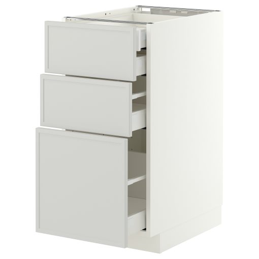 METOD/MAXIMERA, долен шкаф с 3 чела/2 ниски + 1 средно + 1 високо чекм., 40x60 см, 296.043.87