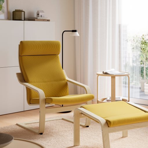 POÄNG, кресло и табуретка, 296.177.28