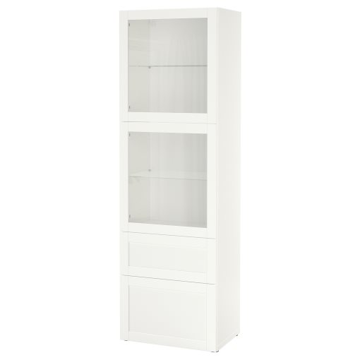 BESTÅ, комбинация със стъклени вратички, 60x42x193 см, 296.228.43