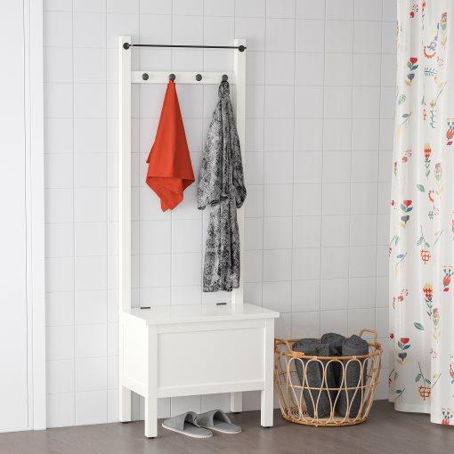 HEMNES, пейка с ракла и поставка за кърпи/4 куки, 303.966.55