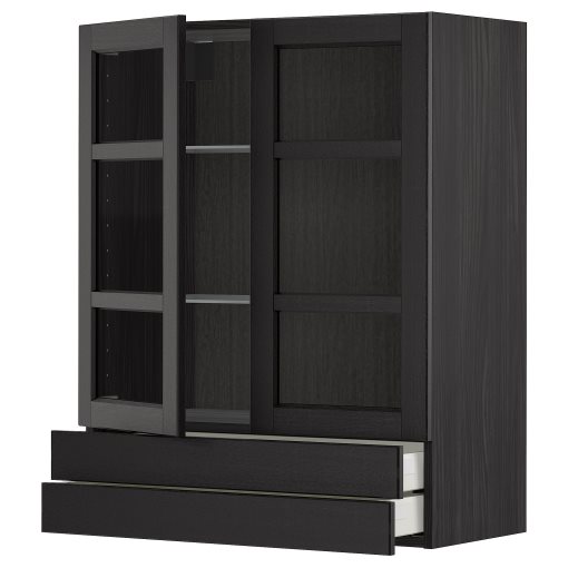 METOD/MAXIMERA, стенен шкаф с 2 стъкл врати/2 чекм, 394.531.99