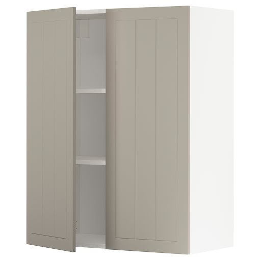 METOD, стенен шкаф с рафтове/2 вратички, 394.683.46
