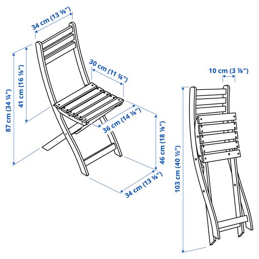 ASKHOLMEN, градинска маса с 4 сгъваеми стола, 395.300.08