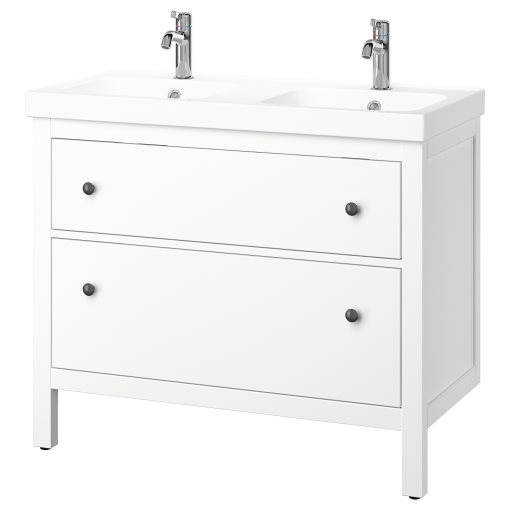 HEMNES/ORRSJON, шкаф за мивка + чекмедже/мивка/смесители, 395.467.97