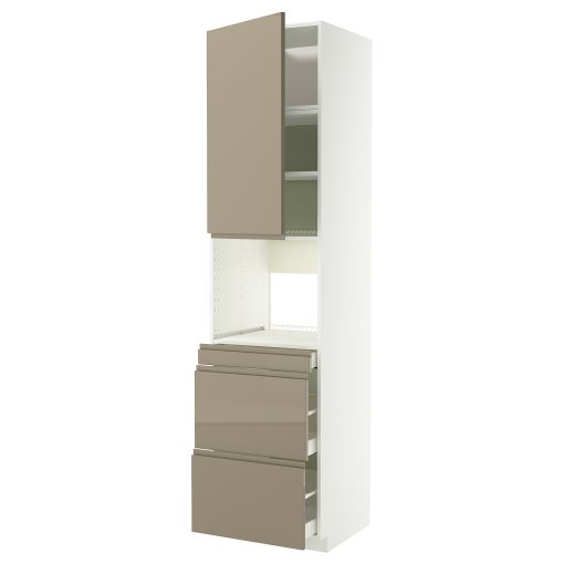 METOD/MAXIMERA, висок шкаф за комби микро, врата/3 чекм., 395.770.48