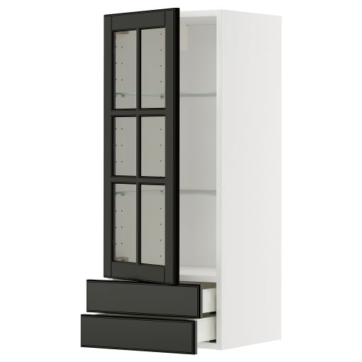 METOD/MAXIMERA, стенен шкаф + стъклена врата/2 чекм., 395.787.74