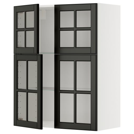 METOD, стенен шкаф с рафтове/4 стъкл. врати, 395.788.11