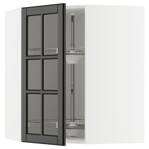 METOD, ъглов стенен шкаф + въртящ се механизъм/стъкл. вр., 395.789.34