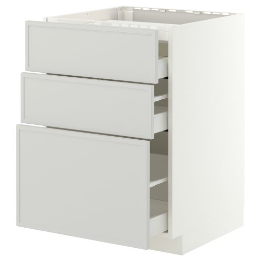METOD/MAXIMERA, долен шкаф за вграден котлон/3 чела/3 чекм., 60x60 см, 396.056.78