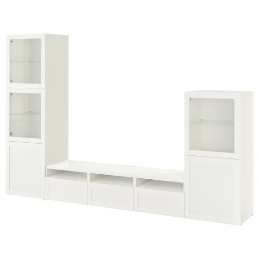 BESTÅ, TV секция със стъклени врати, 493.307.92