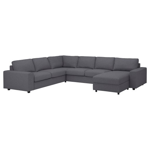 VIMLE, 5-местен ъглов диван с лежанка с широки подлакътници, 494.018.31