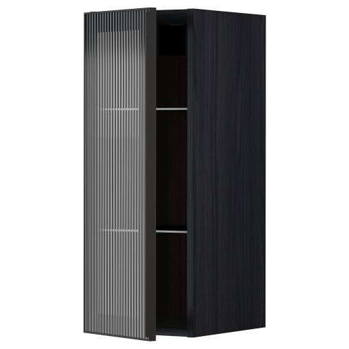 METOD, стенен шкаф с рафтове/стъклена врата, 494.907.47