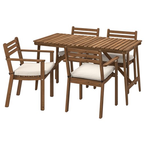 ASKHOLMEN, градинска маса+4 стола с подлак., 495.302.96