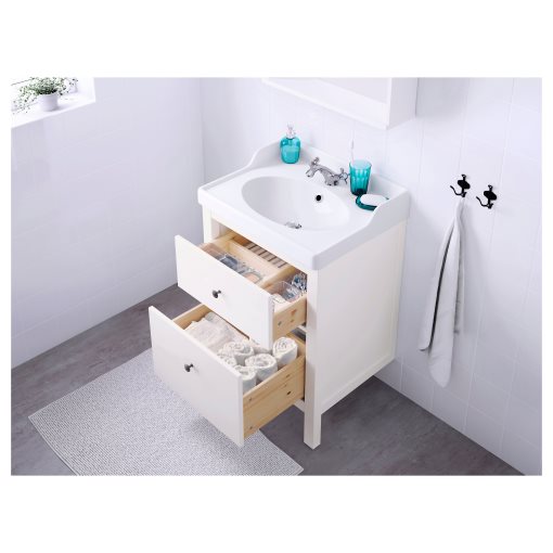 HEMNES/RUTSJON, шкаф за мивка + чекмедежта/мивка/смесител, 495.468.34