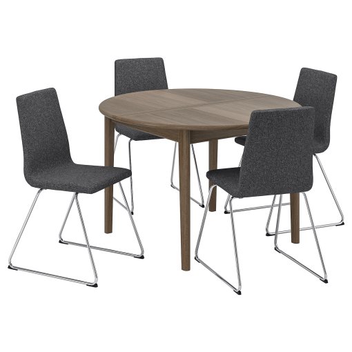 SKANSNÄS/LILLÅNÄS, маса и 4 стола, 115/170 см, 495.616.45