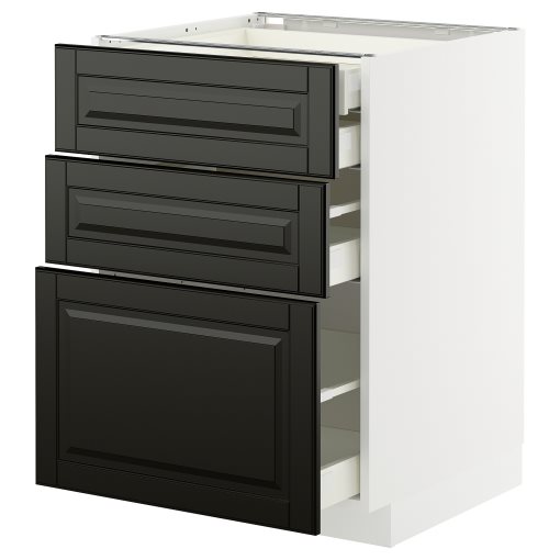 METOD/MAXIMERA, долен шкаф с 3 чела/2 ниски + 1 средно + 1 високо чекм., 495.787.64