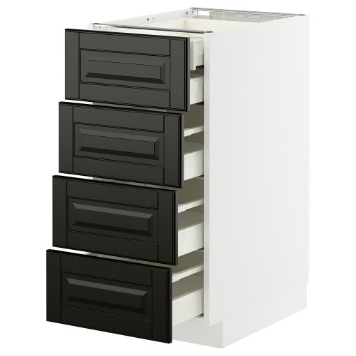 METOD/MAXIMERA, долен шкаф с 4 чела/2 ниски + 3 средни чекмеджета, 495.790.42