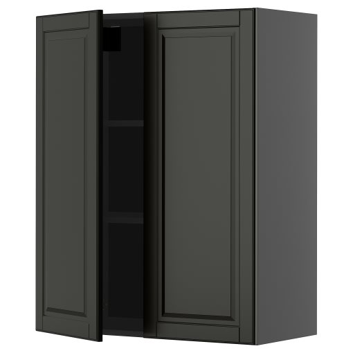 METOD, стенен шкаф с рафтове/2 вратички, 495.895.69