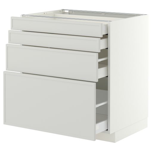 METOD/MAXIMERA, долен шкаф 4 чела/4 чекмеджета, 80x60 см, 496.045.60