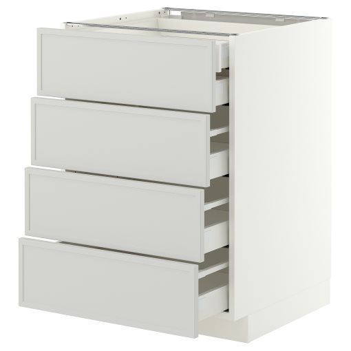 METOD/MAXIMERA, долен шкаф с 4 чела/2 ниски + 3 средни чекмеджета, 60x60 см, 496.062.67