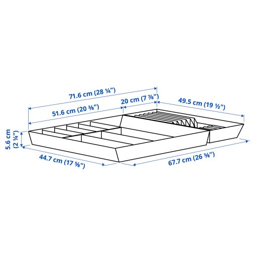 UPPDATERA, поставка за прибори с поставка за нож, 72x50 см, 496.117.87