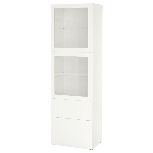 BESTÅ, комбинация със стъклени вратички, 60x42x193 см, 496.228.75