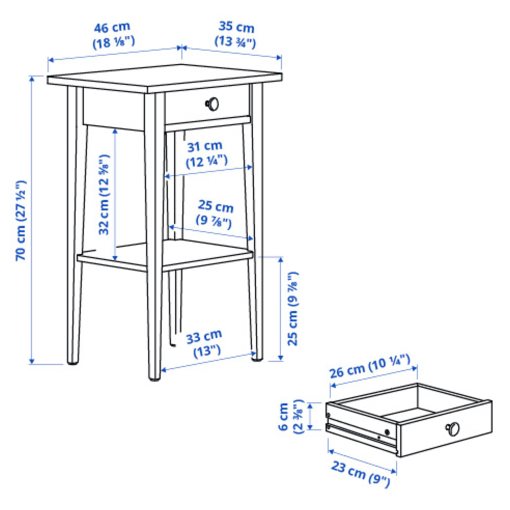 HEMNES, нощно шкафче, 506.107.39