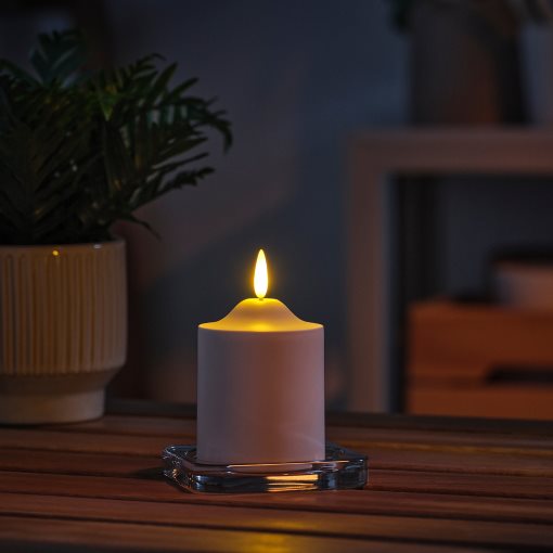 SMÅLOM, LED висока свещ, на батерии, 9 см, 506.115.93