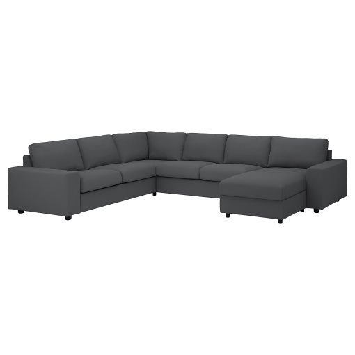 VIMLE, 5-местен ъглов диван с лежанка с широки подлакътници, 594.018.21