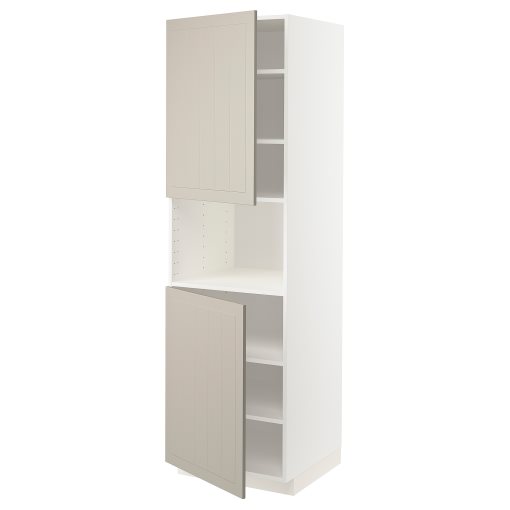 METOD, висок шкаф за микровълнова с 2 врати/рафт, 594.597.46