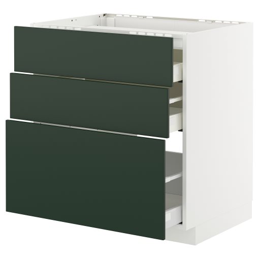 METOD/MAXIMERA, долен шкаф за вгр. котлон/3 чела/3 чекм., 595.576.19